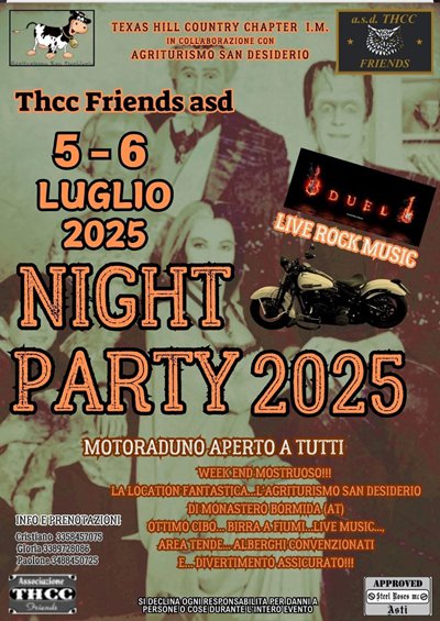 Locandina evento  night party 2025