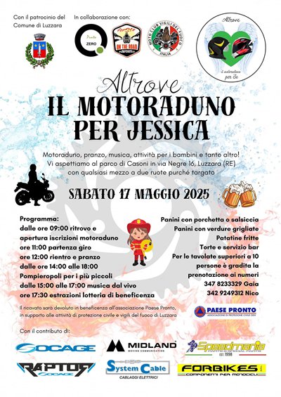 Locandina evento Altrove - il motoraduno per Jessica