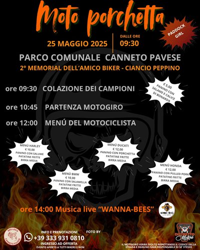 Locandina evento Moto porchetta 