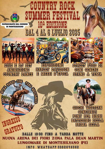 Locandina evento 10° COUNTRY ROCK SUMMER FESTIVAL