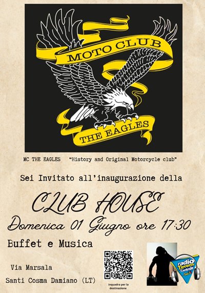Locandina evento Inaugurazione club house 