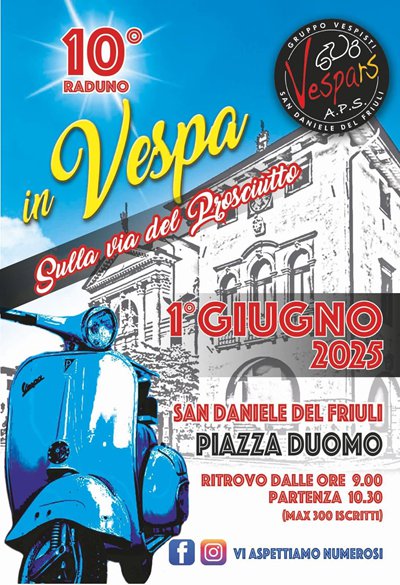Locandina evento IN VESPA SULLA VIA DEL PROSCIUTTO 