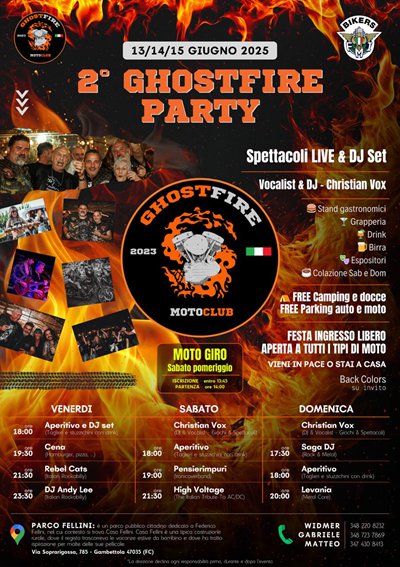 Locandina evento 2° GHOST FIRE PARTY