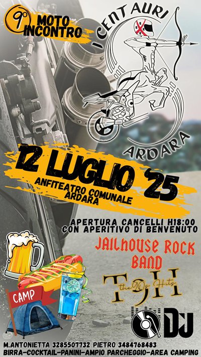Locandina evento 9° motoincontro i centauri ardara