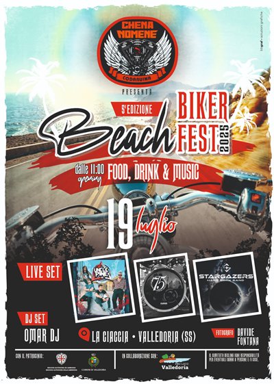 Locandina evento BEACH BIKERS FEST  5 MOTOINCONTRO CHENA NOMENE
