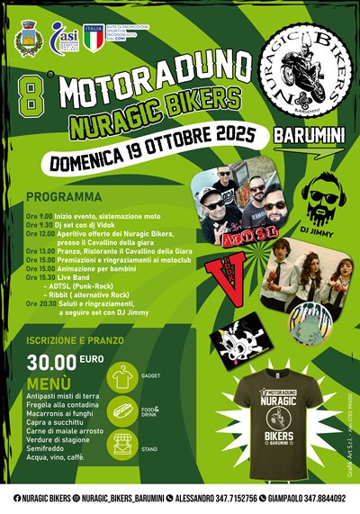 Locandina evento 8° MOTORADUNO NURAGIC BIKERS BARUMINI 