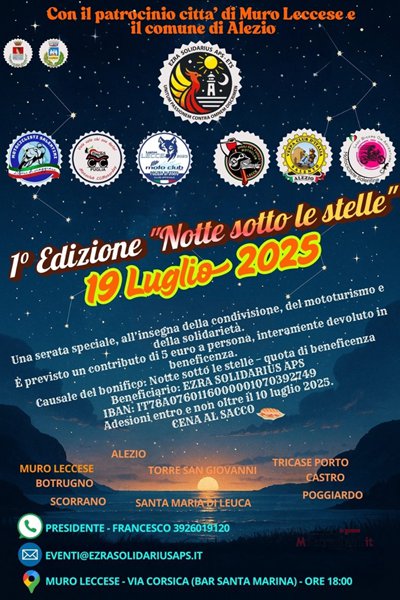 Locandina evento 1^ ED. NOTTE SOTTO LE STELLE