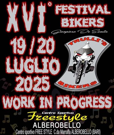 Locandina evento XVI° FESTIVAL BIKERS GIANPIERO DE SANTIS