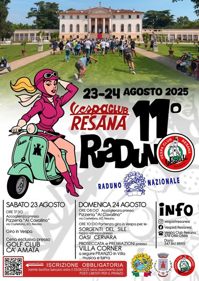 Locandina evento 11° Vespa Raduno VC Resana - Vespisti Resanesi