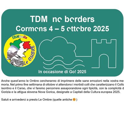 Locandina evento TDM NO BORDER 2025