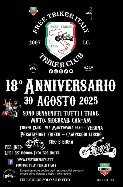 Locandina evento 18 ANNIVERSARIO 