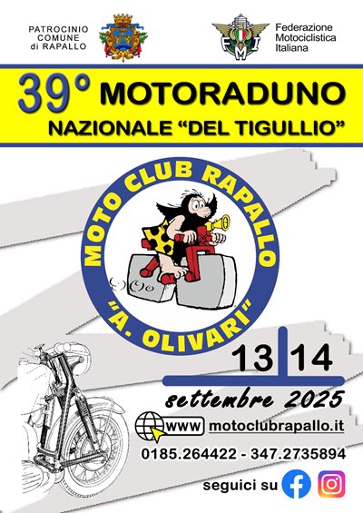 Locandina evento 39° Motoraduno Nazionale "del Tigullio"