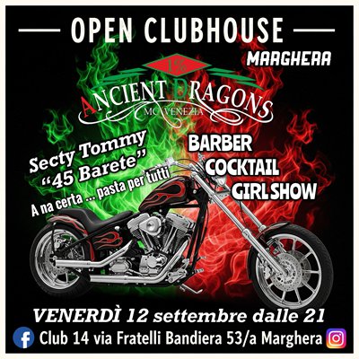 Locandina evento Ancient Dragons Open Clubhouse Marghera 