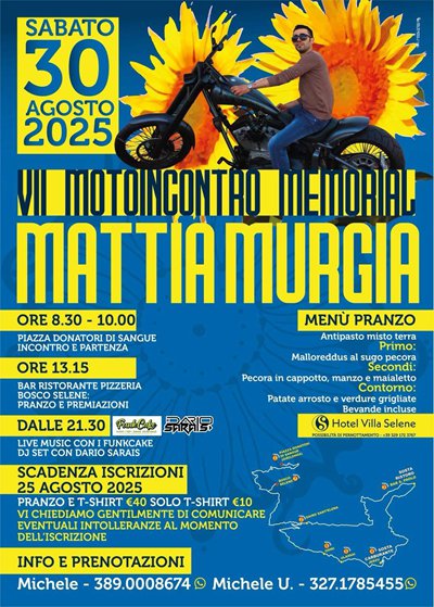 Locandina evento VII MOTOINCONTRO MATTIA MURGIA
