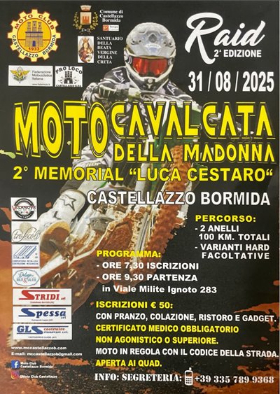 Locandina evento MOTO CAVALCATA DELLA MADONNA