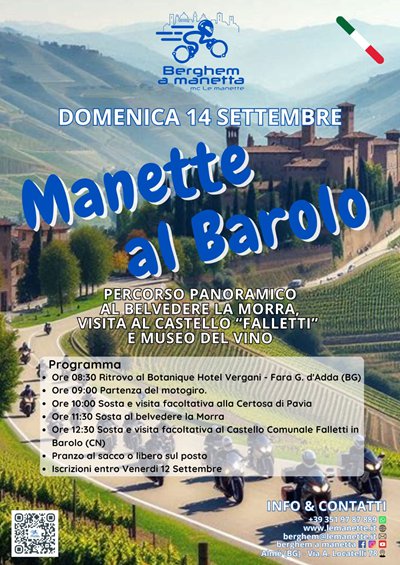 Locandina evento MANETTE AL BAROLO