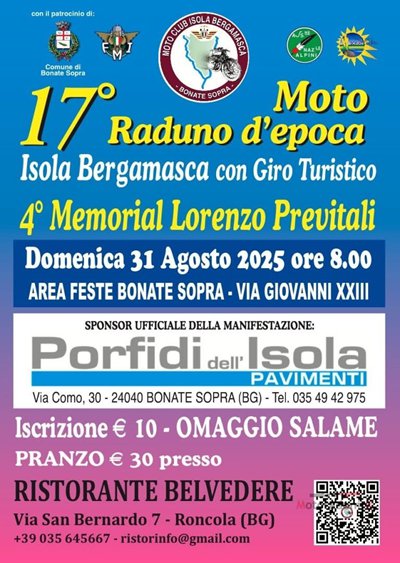 Locandina evento 17^ RADUNO MOTO D'EPOCA