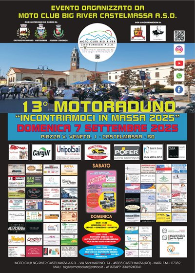 Locandina evento 13' Motoraduno Incontriamoci in Massa 2025