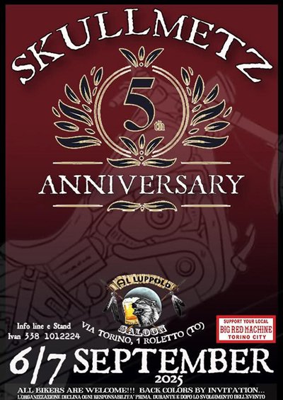 Locandina evento 5 SKULLMETZ ANNIVERSARY