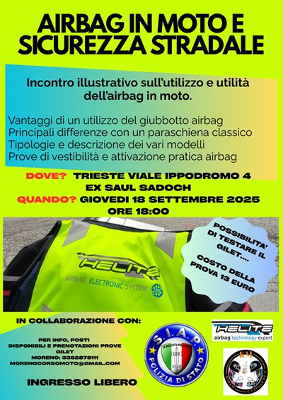 Locandina evento AIRBAG IN MOTO