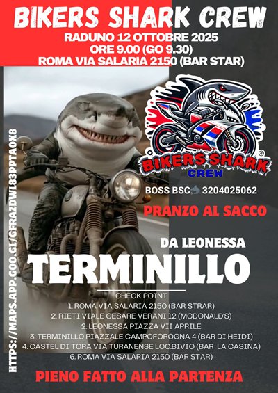 Locandina evento RADUNO BIKER SHARK CREW