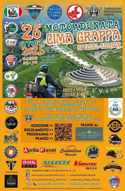 Locandina evento MOTO ADUNATA CIMA GRAPPA