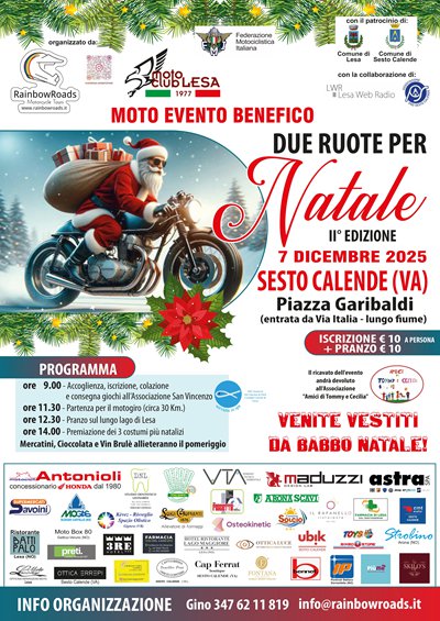 Locandina evento Due ruote per Natale, II edizione