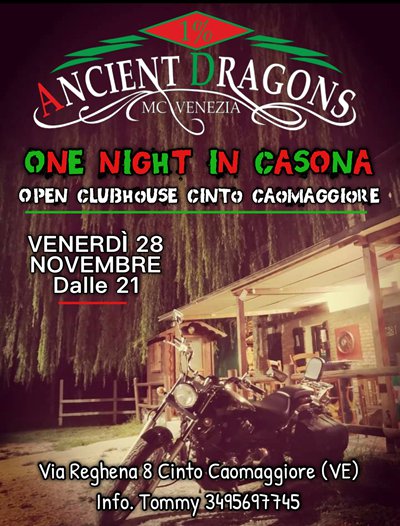 Locandina evento Ancient Dragons Open Clubhouse Cinto Caomaggiore