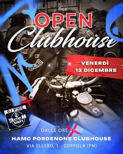 Locandina evento OPEN CLUB HOUSE