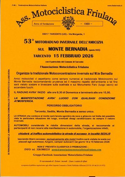 Locandina evento 53 MOTORADUNO MONTE BERNADIA