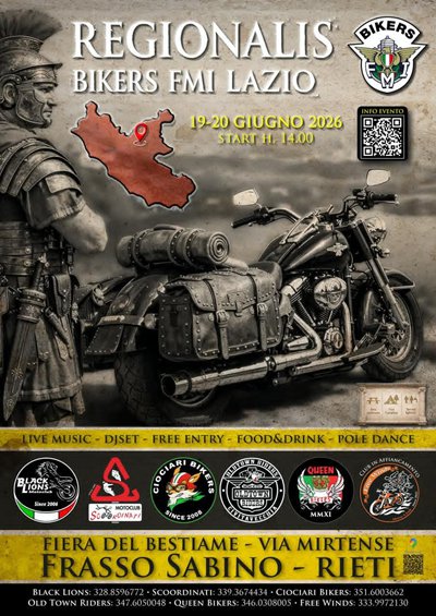 Locandina evento REGIONALIS BIKER FMI LAZIO 
