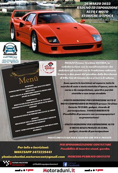 Locandina evento RADUNO ED ESPOSIZIONE AUTO E MOTO STORICHE E D'EPOCA