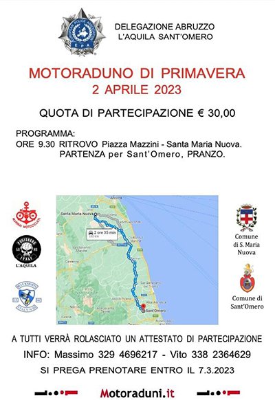 Locandina evento MOTORADUNO FORZE DI POLIZIA EDIZIONE SANTA MARIA NUOVA - SANT'OMERO