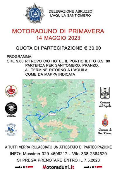 Locandina evento MOTORADUNO FORZE DI POLIZIA EDIZIONE L'AQUILA - SANT'OMERO