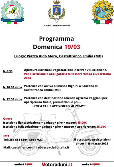 Locandina evento 1° RADUNO REGIONALE CITTA' DI CASTELFRANCO EMILIA