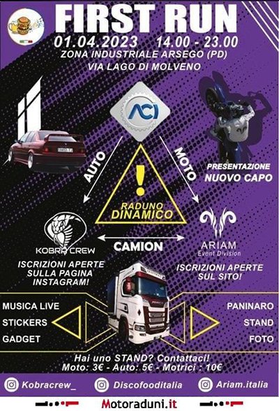 Locandina evento FIRST RUN - RADUNO DINAMICO