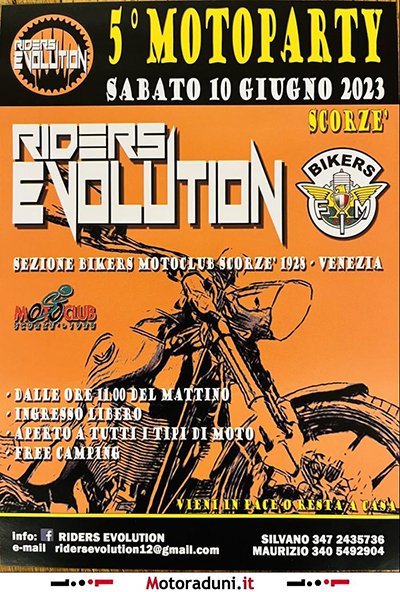 Locandina evento 5^ MOTOPARTY RIDERS EVOLUTIO