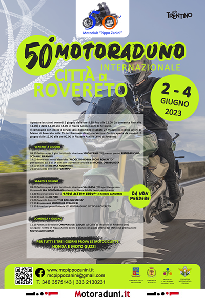 Locandina evento 50° MOTORADUNO INTERNAZIONALE CITTA' DI ROVERETO