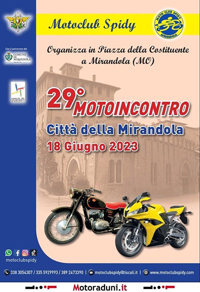 Locandina evento 29° MOTOINCONTRO CITTA' DELLA MIRANDOLA