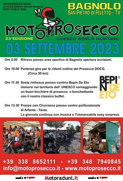 Locandina evento 23° MOTOPROSECCO
