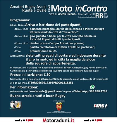 Locandina evento RUOTE E OVALE