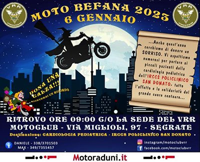 Locandina evento MOTO BEFANA 2023