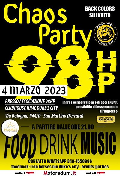 Locandina evento CHAOS PARTY