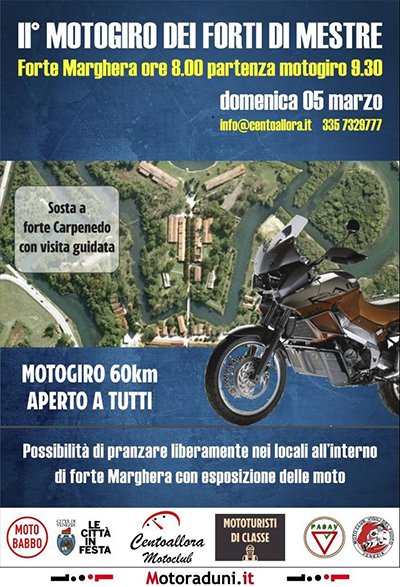 Locandina evento II° MOTOGIRO DEI FORTI DI MESTRE