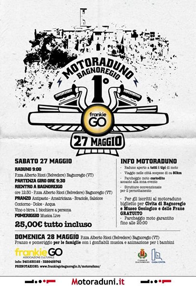Locandina evento 1° MOTORADUNO BAGNOREGIO