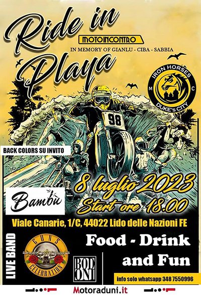 Locandina evento RIDE IN PLAYA