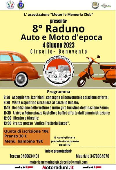Locandina evento 8° RADUNO AUTO E MOTO D'EPOCA