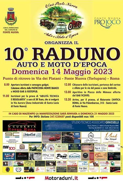 Locandina evento 10° RADUNO AUTO E MOTO D'EPOCA