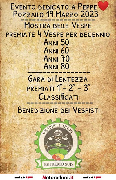 Locandina evento BENEDIZIONE DEI VESPISTI