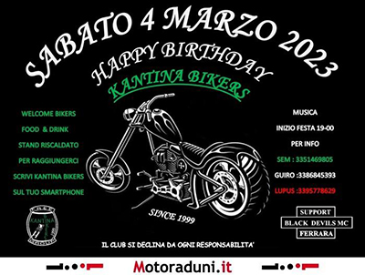 Locandina evento HAPPY BIRTHDAY KANTINA BIKERS